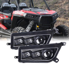 DOT Approved GENERAL/RZR LED Headlight High/Low Beam Turn Signals and DRL for UTV ATV 2014-Current Polaris General RZR XP Turbo 1000 900s