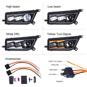 DOT Approved GENERAL/RZR LED Headlight High/Low Beam Turn Signals and DRL for UTV ATV 2014-Current Polaris General RZR XP Turbo 1000 900s