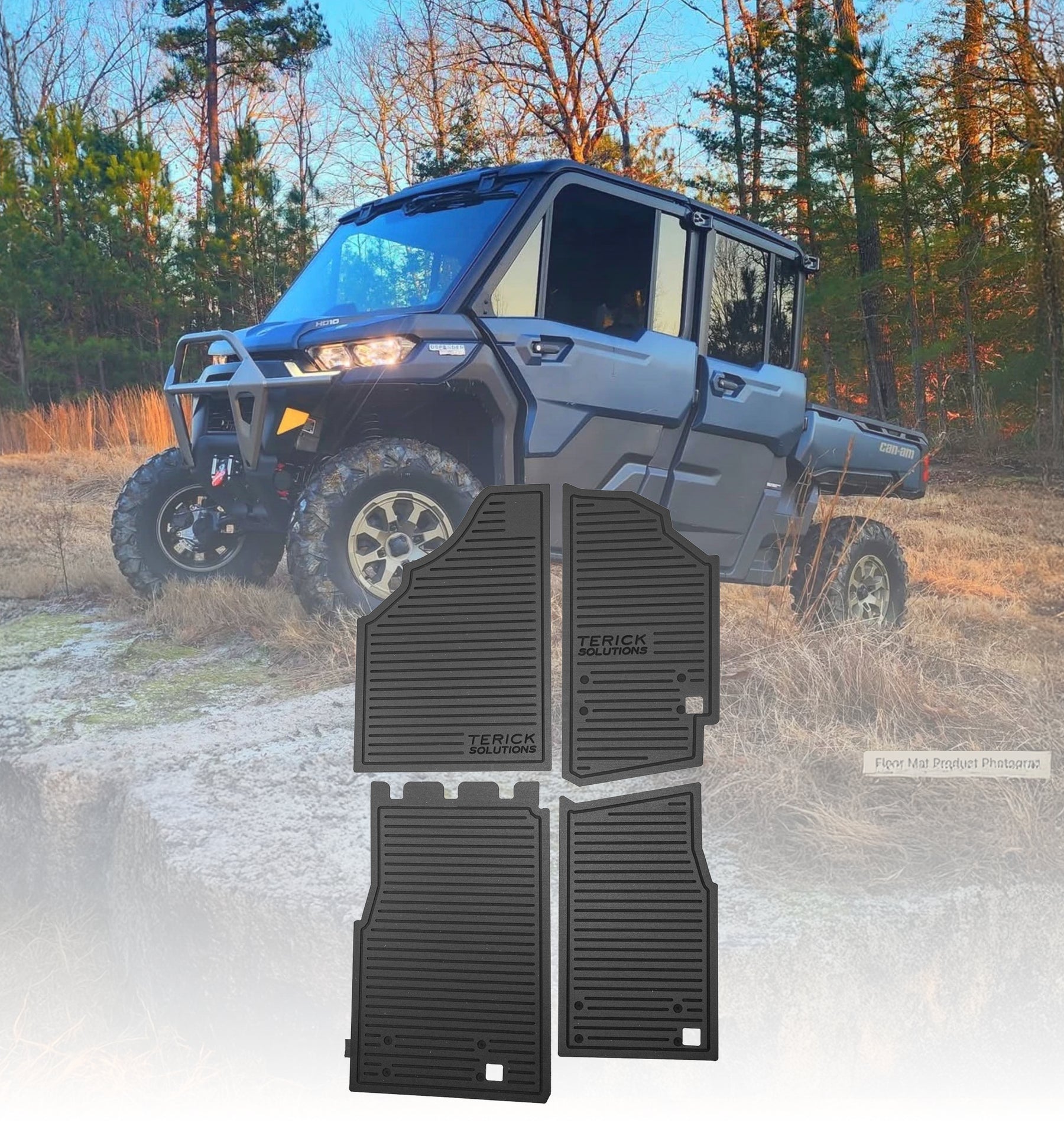 rubber tree car mats Can-Am Defender *New HD11* Rubber Floor Mats Rear Cargo Mat